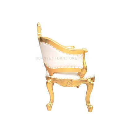 Royal French Antique Gold Wooden Marriage Hall Wedding Sofa