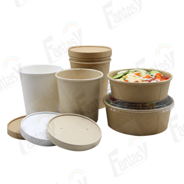 Pasadyang 16oz 32oz Disposable Kraft Salad Bowl