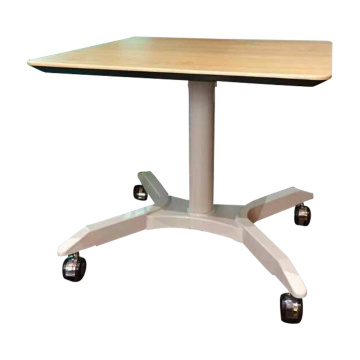 Gas Lift Height Adjustable Table Base With Wheels