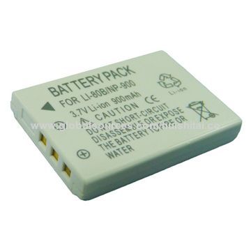 Digital Camera Battery for Olympus Li-80B with Li-ion Cell, 3.7V Voltage and 900mAh Capacity