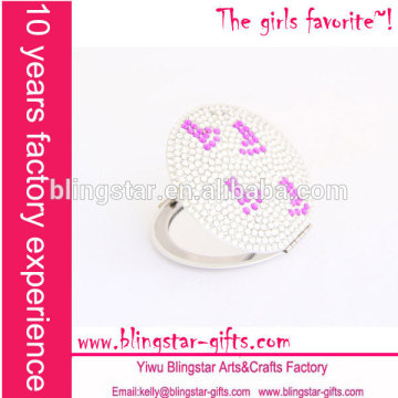 hot selling round rhinestone make up mirror