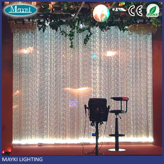 Sensory optic fiber curtain light with different color changing for backdrop decoration