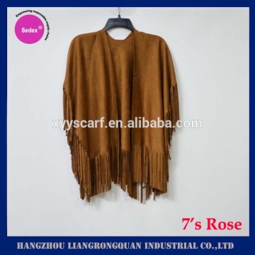 2016 spring suede tassel fringe bohemian scarf