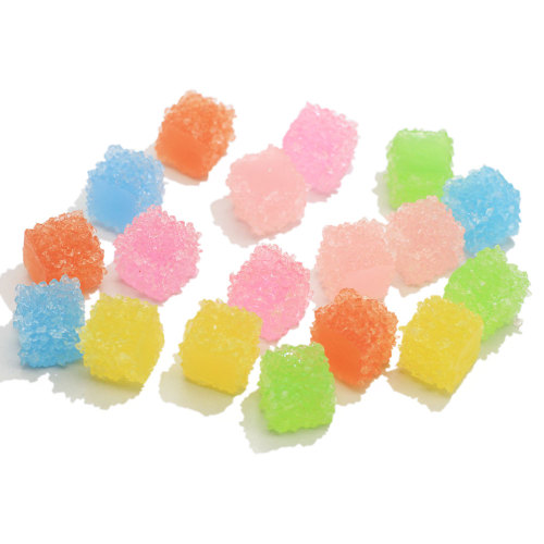 Colorful Cube Square Resin Beads DIY Toy Decoration Cabochon Handmade Craft Decoration Beads spacer