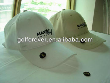 golf cap with ball marker