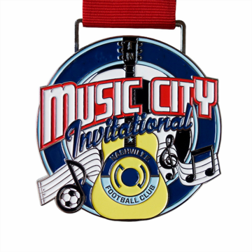 Custom enamel color music city medal
