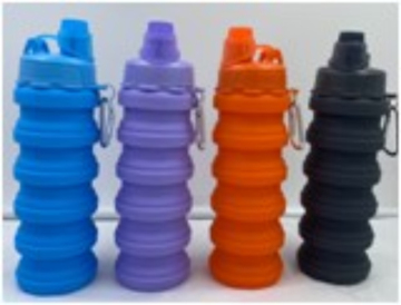 500mL Reliable Foldable Solid Color Silicone Bottle