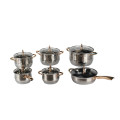 Gold handle cookware cooking pot set