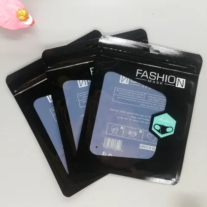 Mask packaging bag  tear notch color printing sealed plastic bags