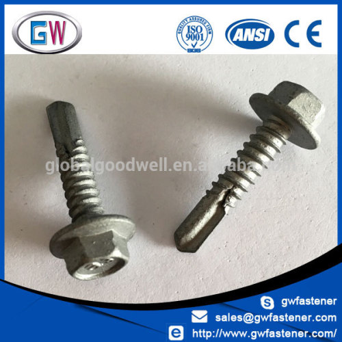 Galvanized Steel Hex Washer Head Self Driller TEK Screw