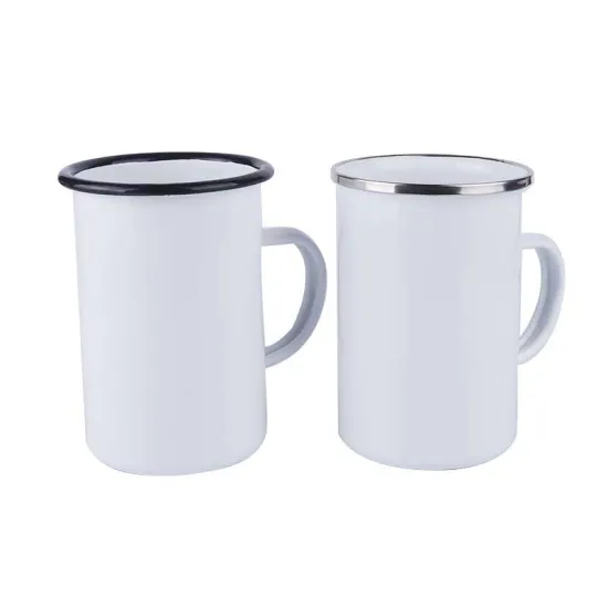 Kitchenware Stainless Steel Rim Custom Color Design Beverage Promotion Enamel Mug