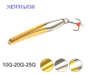 Newmajor 5cmトレブルフック​​PVCメタルスプーンルアー冬釣り