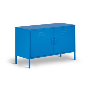 Armoire télévisée de style casier en métal bleu