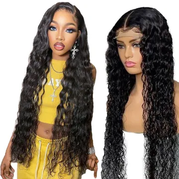 40 Inch Brazilian Virgin Hair 100 Percent Water Wave HD Lace Frontal Wig Peruvian Waterwave Wig Deep Curly Wave Human Hair Wig