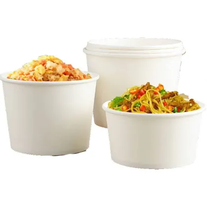 Disposable round rice bowl paper takeout packaging bowl