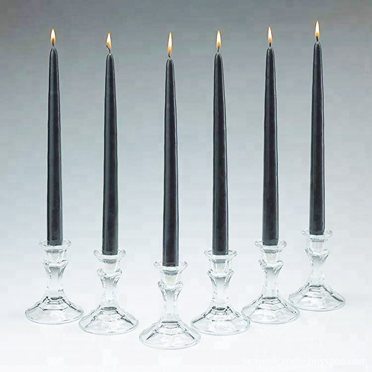 Black Taper Candles 12 Inch Tall Unscented 5