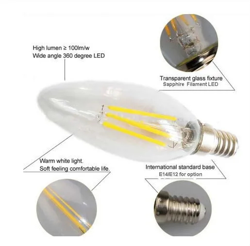 led bulb parts C35 hidden camera light bulb