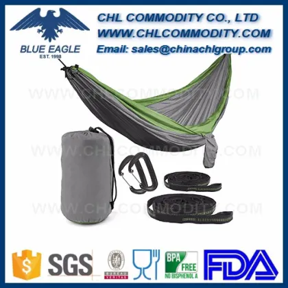 Double and Single Camping Hammocks Ultralight Portable Nylon Parachute Multifunctional Hammocks for Light Travel, Camping