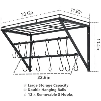 Aluminum Wall Mount BathroomToilet Storage Shelf