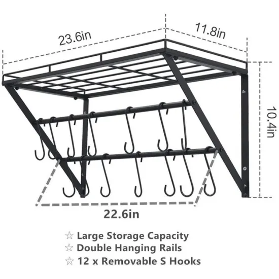 Aluminum Wall Mount BathroomToilet Storage Shelf