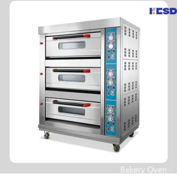 Bakery Equipment Food Machinery Professional Industrial Gas Bread Baking Oven Bakery Machine Kitchen Equipment 3 Deck 9 Tray Commercial Baking Oven
