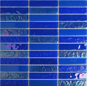 blue strips mixed mosait tile