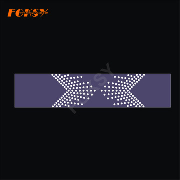 Crystal V Shaped Tailless Cheer Bow Heat Rhinestone