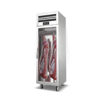 LED Lit Refrigerated Glass Cooler Cabinet for Meat Display and Storage