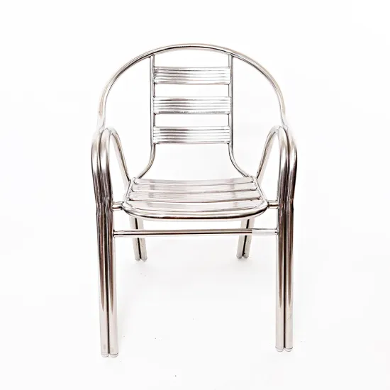 Polished Silver Chrome Stainless Steel Outdoor Seating Dining Chair
