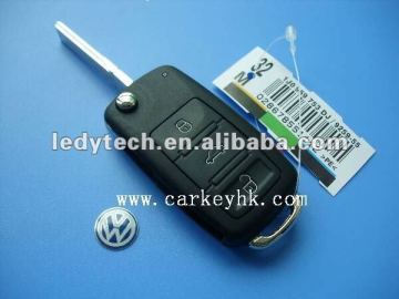 Competitive price VW 3+panic flip key blank (can't be departed)
