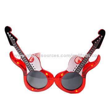 Guitar shaped LED fancy party sunglasses