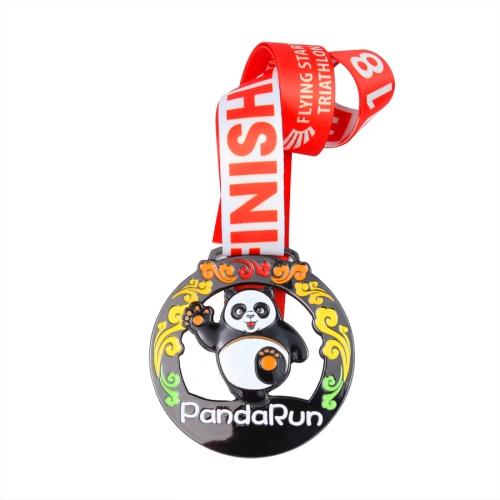 Benutzerdefinierte Emaille Farbe Panda Run Medal