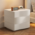 Solid wood bedside table Intelligent LED light Modern minimalist creative cabinet