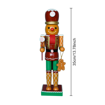 Exquisite 2024 New Christmas Decorations: Yellow Gingerbread Man, Wooden Tin Soldier, Nutcracker for Xmas Gifts
