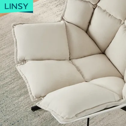 Linsy French Upholstered White Accent Armchair