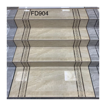 Marble-Look Glazed Porcelain Stair Floor Tiles