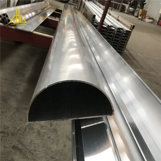 Customized D-Shaped Aluminum Extrusion Half Round Tube Profile