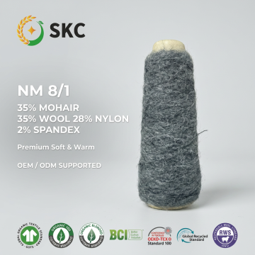 Fio misturado acrílico premium nm8/1 35% mohair 35% lã de alta qualidade ecológico super suave para suéteres de inverno oem/odm