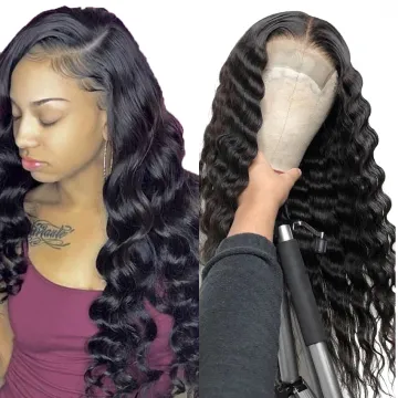 Wholesale Full Hd Lace Front Human Hair Wig Cheap Loose Deep Wave Brazilian Virgin Hair 4x4 5x5 Swiss Lace Frontal Closure Wig
