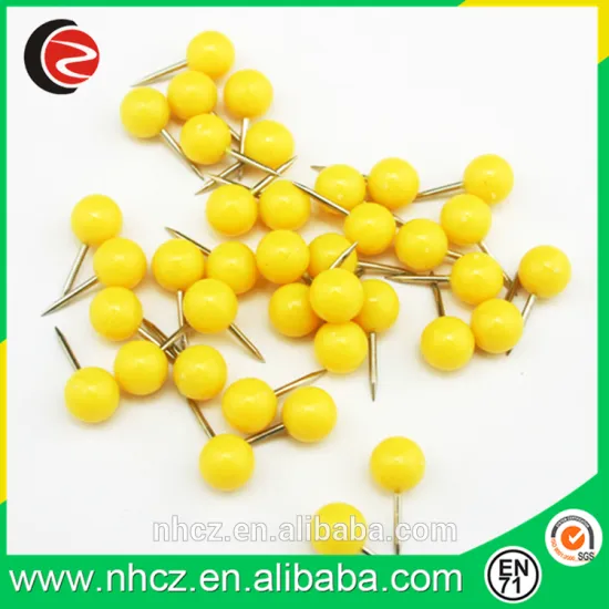 Yellow Round Push Pin