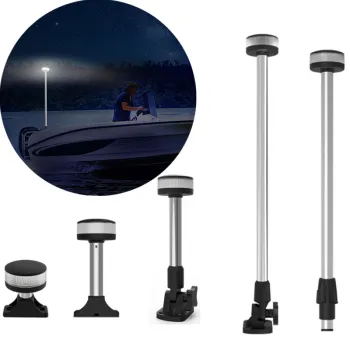 Boat LED Anchor Lights: 2 Nautical Mile Navigation Lights, White All-Round 360 Stern Light for Marine Yacht, Vessel