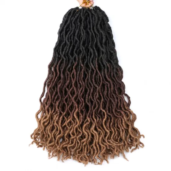 100g Synthetic 18inch 24 Stands Ombre Jumbo Dread lock Hair Nu Locs Curly Africa Spring Twist Goddess Faux Locs Braiding