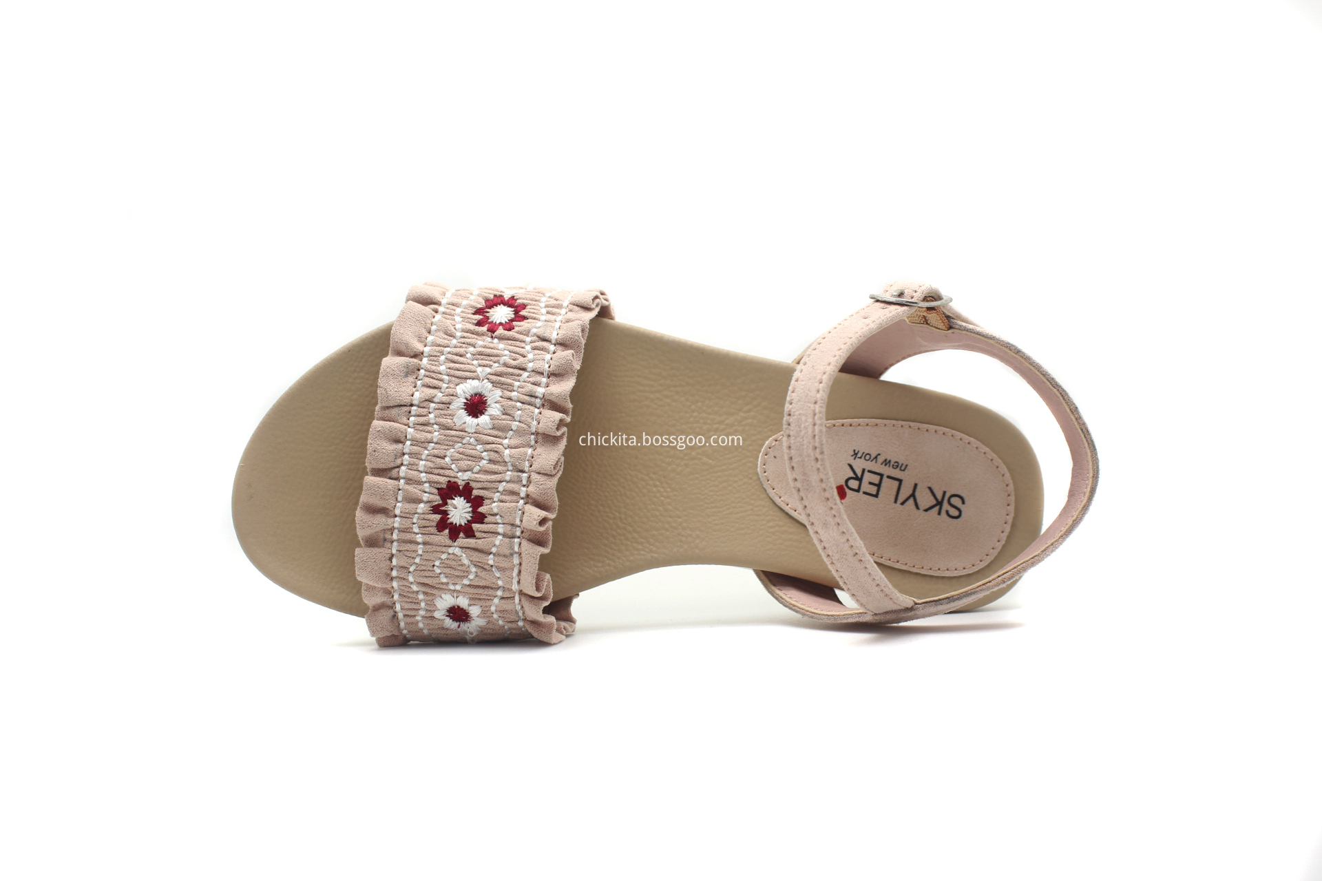 Girls Sandals With fantastic  Embroidery fold designs 