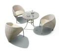 Cadeira de vime de alumínio moderna e móveis de pátio de mesa
