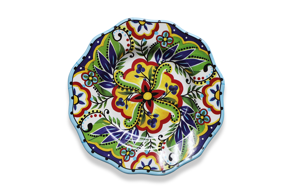 Melamine Plate With Flower Full Print