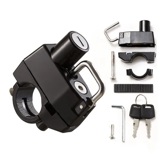 High-Quality Black Motorcycle Helmet Lock for Anti-Theft Security on Motorbikes, Scooters, and Street Bikes