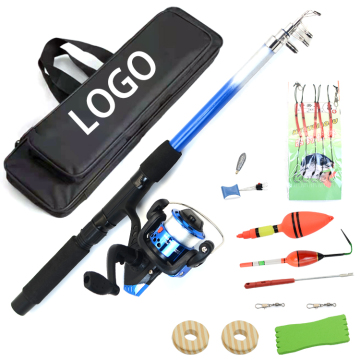 Best Travel Portable Light Fiberglass Fishing Rod Set with Spinning Reel - 12pcs 1.8m