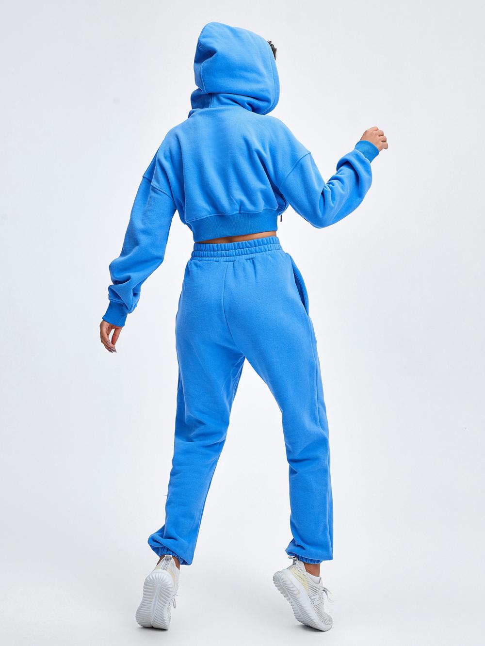 Womens Cropped Hoodie Tracksuit Set