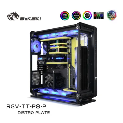 Bykski TT Core P8 TG Distro Plate with Reservoir and DDC Pump for Thermaltake Core P8 Case