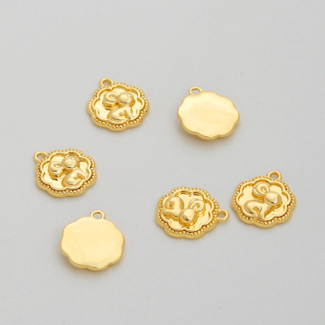 18K Gold Plated Brass Chinese Style Animal Pendant for Jewelry Findings